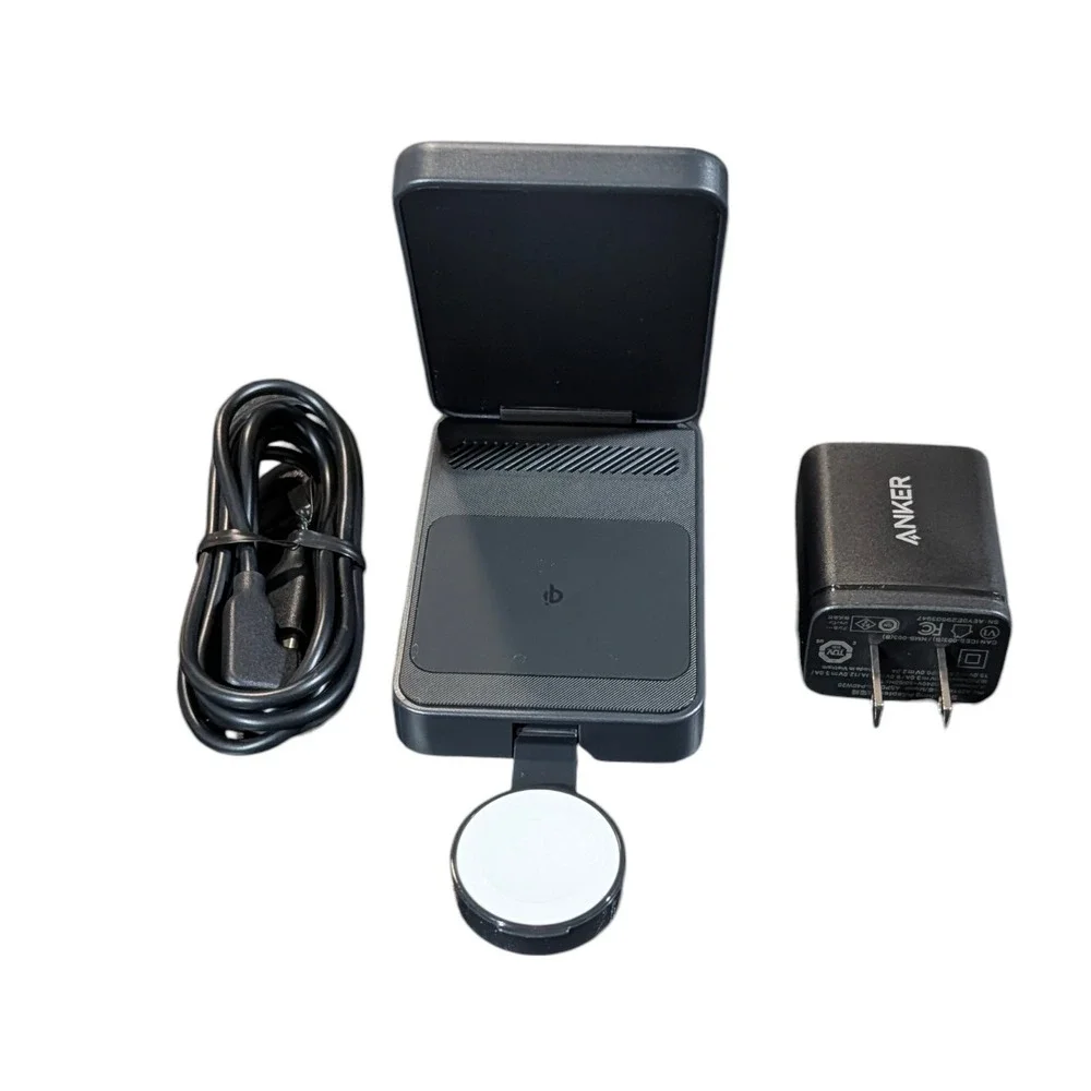 Cc9U Anker MagGo 15W Qi2 Foldable Pocket-Sized 3 - in - 1 Magsafe Charger Black